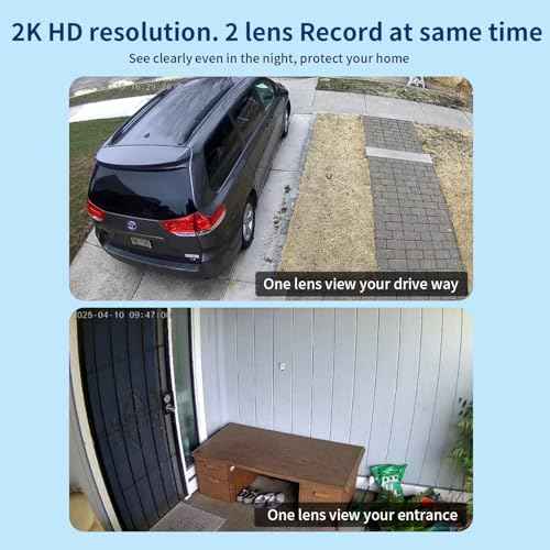 Dual Lens Cameras for Home Security,2.4G/5G PTZ Outdoor Plug-in Camera,Motion Tracking,Night Vision,24/7 Continous Recording,Work With NVR/DVR Surveillance System,Weather Proof,SD/Cloud Storage