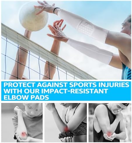 HiRui Elbow Pads for Teenagers Men Women, Elbow Brace Basketball Shooter Sleeves Arm Compression Sleeves