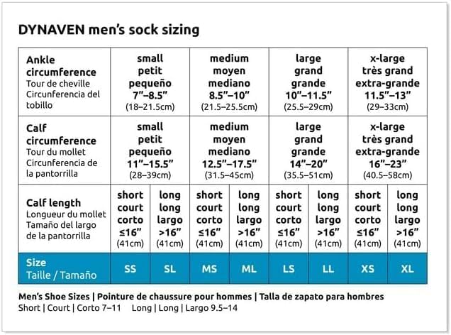 SIGVARIS Men’s DYNAVEN Closed Toe Calf-High Socks 30-40mmHg - Medium Short - Light Beige