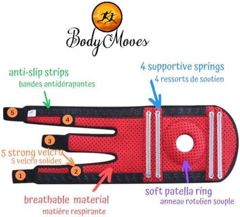 BodyMoves Kid's Knee Brace Support Plus Hot and Cold Ice gel Pack for stabilizing patella meniscus tear ligament injury prevention (COOL GRAY)
