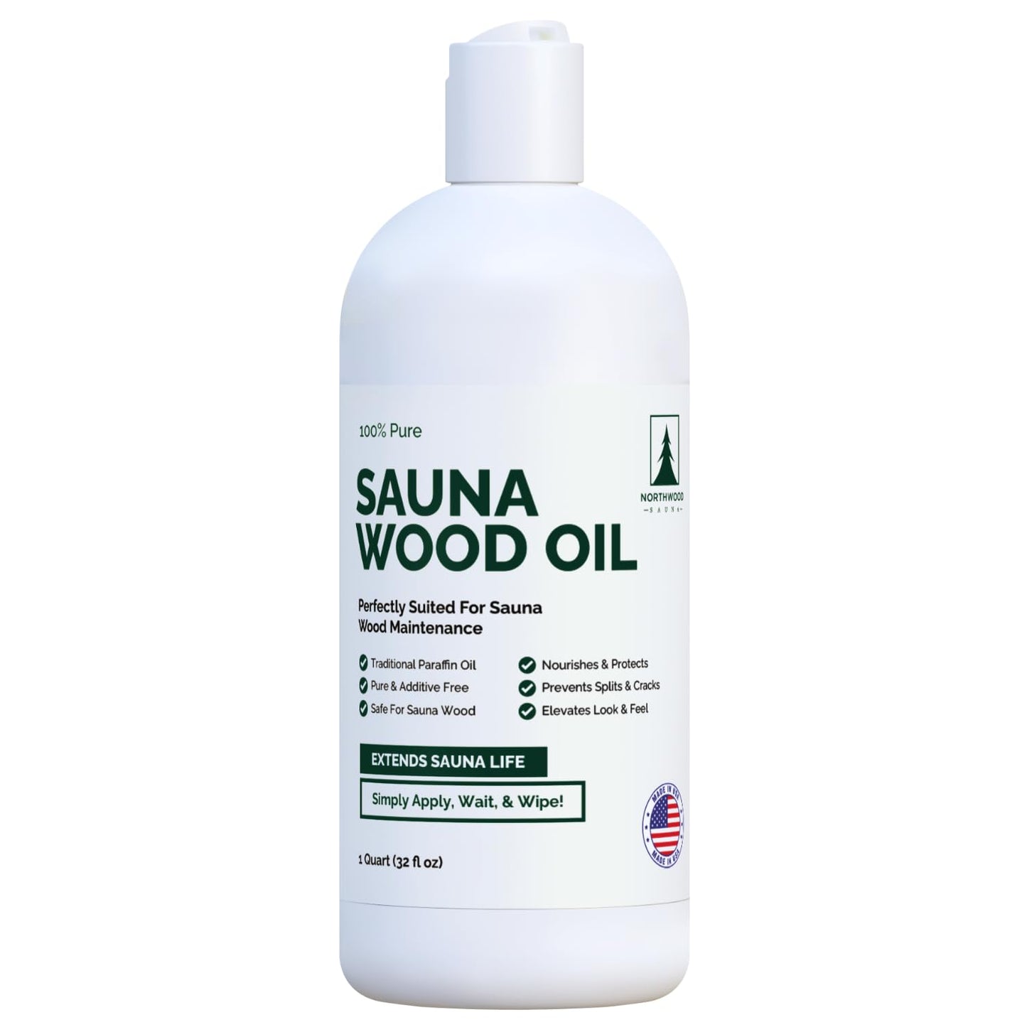 Northwood Sauna - Sauna Wood Oil - 100% Pure Paraffin Oil - Traditional Sauna Sealer - 1 Quart (32 Fl Oz)