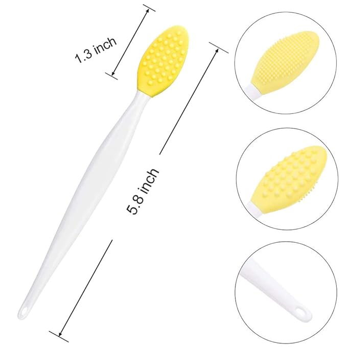 5 Pcs Facial Cleansing Brush,Lip Scrub Brush,Silicone Face Mask Brush for Face Scrubber & Lip Scrubber,For Massaging,Exfoliating,Remove Blackheads,Makeup Skincare Removal,DIY Mask