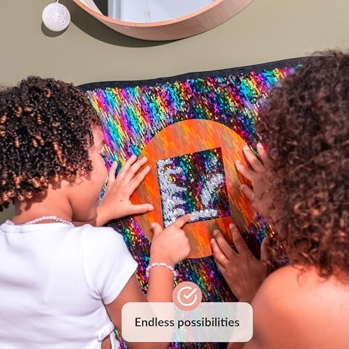 ODOXIA Sequin Fabric Sensory Wall | Sensory Room Must Haves | Sequin Wall | Sensory Wall for Classroom | Reversible Sequin Fabric | Sensory Wall Toy