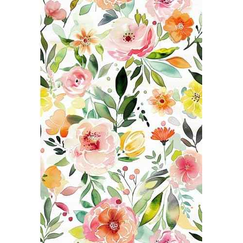 Colourful Ink Floral Wallpaper,17.71"x118.1" Peel and Stick Wallpaper Self-Adhesive Contact Paper for Living Room Bedroom Washroom Cabinet Wall
