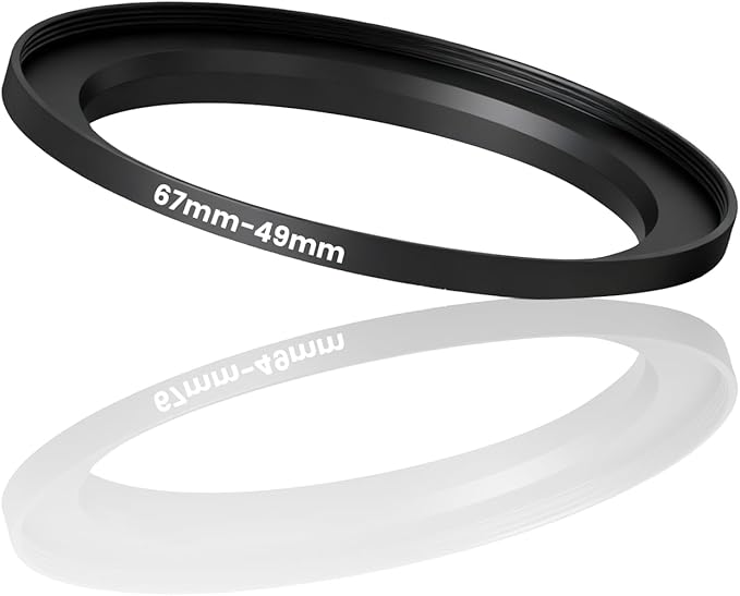 67-49mm Metal Step Down Ring Adapter Filter, Lens Filter Adapter Ring Durable Construction Stepping Rings Fits 67mm Lens to 49mm UV/CPL/ND Filters & Cameras Hoods Outdoor Photography Use