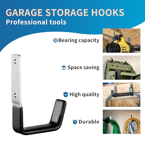 Heavy Duty Steel Garage Hooks,Garage Storage Utility Hooks,Anti-Slip Hanger, Tool Organizer,Steel Wall Mount Organizer, Garden Hose Hanger (Small-8PC)