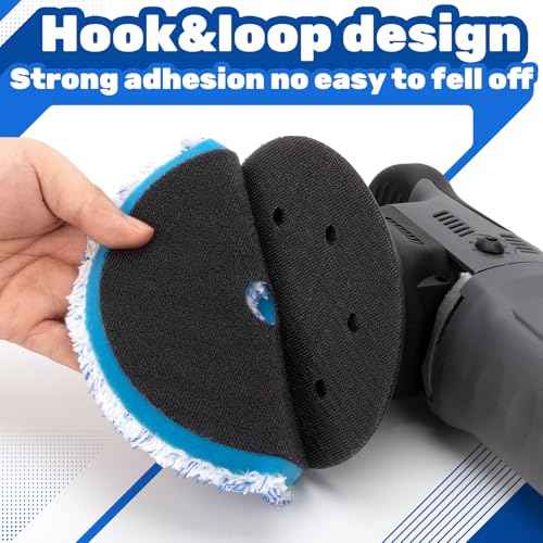 Microfiber Polishing Pad, 3Pcs 5Inch 125mm Microfiber Cutting Finishing Disc with Hook & Loop Backing for Car Buffer Polisher Cutting Buffing Waxing and Polishing