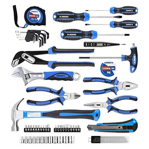 62 Piece Tools Set, General Household Tool Kit with Storage Toolbox, Basic Tool Set for Home, Garage, Apartment and Dorm