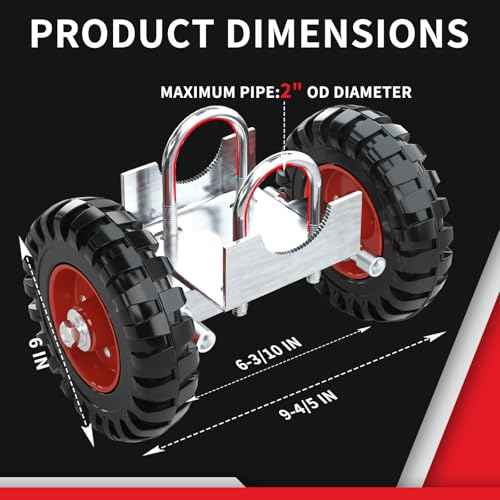 6 inch Rolling Gate Wheel-Heavy Duty Rubber Wheel for Chain Link Fence, Driveway Rolling or Sliding Metal Gates (1 Pack, Red)