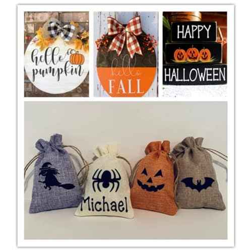 JAJADO Self-Adhesive Silk Screen Stencils Autumn Pumpkin Truck, Screen Print Stencil Reusable Mesh Transfers Chalk Paste Stencil Paint on Wood, Pumpkins Fall Wooden Sign, Farmhouse Home Decor Autumn