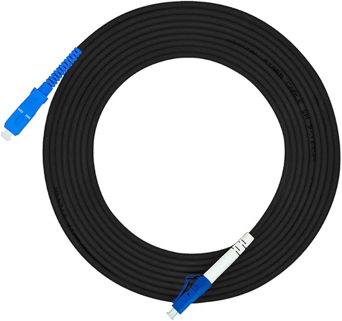 Jeirdus 40M LC to SC Outdoor Armored Simplex 9/125 SM Fiber Optic Cable Jumper Optical Patch Cord Singlemode 40Meters 130ft LC-SC