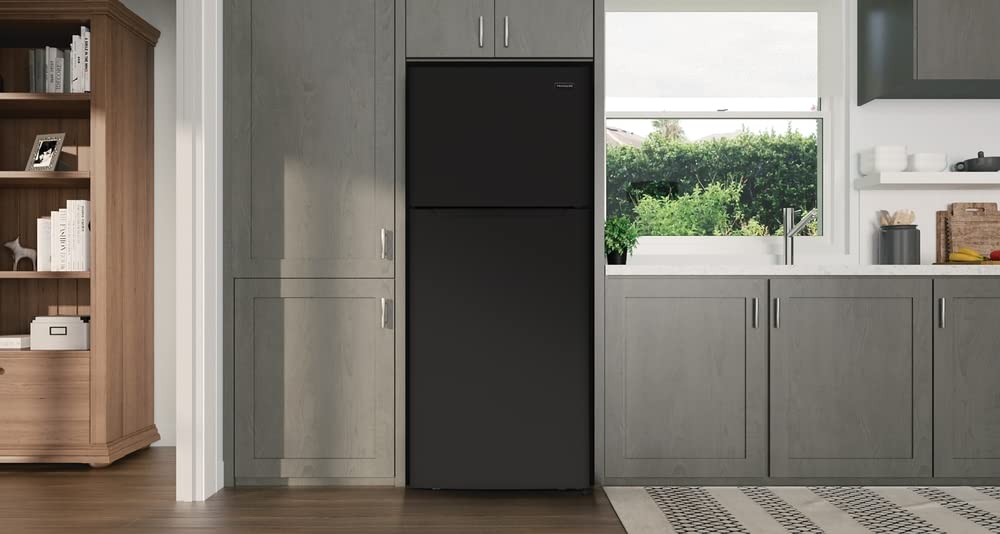 Frigidaire FFHT1822UB 18 cu. ft. Refrigerator with Spacious Interior Storage, Humidity Controlled Crispers to keep produce fresh for longer, Bright LED Lighting, Energy Star Certified, in Black