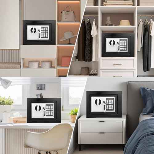 Mini Electronic Safe Box with Digital Keypad & Keys, Small Safe Deposit Boxes with Coin Slot, Safety Boxes for Home Office Dorm, Drop-resistant & Durable, For Cash, Jewelry, Passport