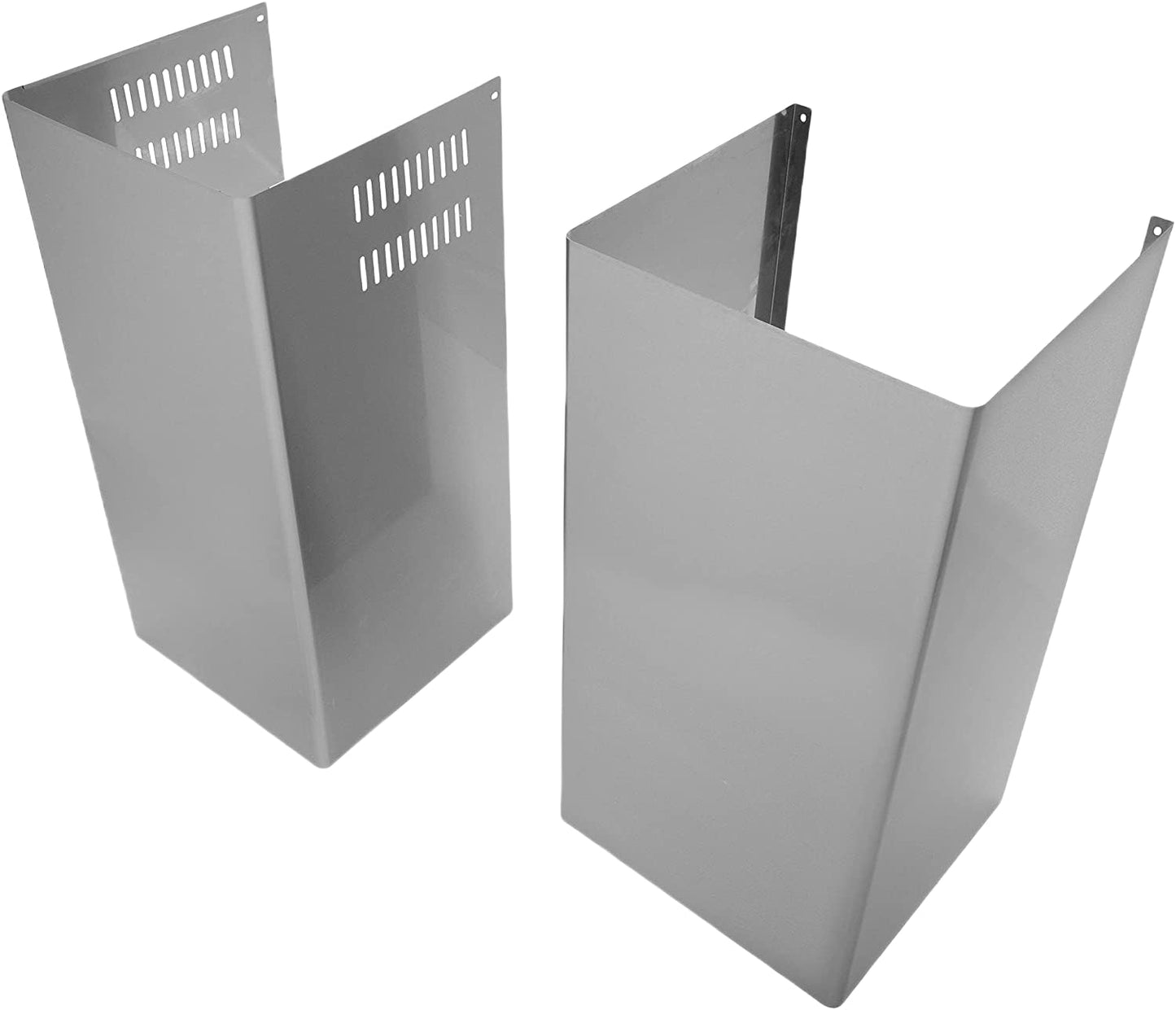 Wall Mount Range Hood Extension Duct Stainless Steel Adjustable Pipe Mount Brackets Included Rust Resistant Easy Clean up to 9 ft.