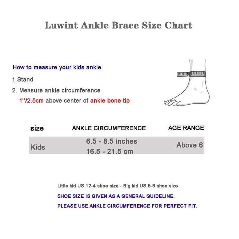 Luwint Kid Compression Ankle Brace Sock Support, Knitted Ankle Sleeve for Boys Girls, Youth Ankle Support for Sprains, Tendonitis, Arthritis, Basketball Running Soccer Dance Fitness, 1 Pair Black