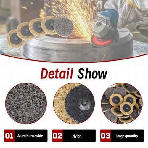 findmall 50Pcs 2 Inch Brown Quick Change Surface Prep Conditioning Discs, Coarse Grit for Cleaning, Finishing and Deburring on All Metals
