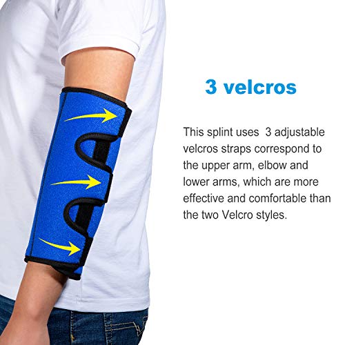 Elbow Brace for Cubital Tunnel Syndrome, Elbow Immobilizer Stabilizer Support Splint for Arthritis Pain Relief Tendonitis at Night Sleeping,Arm brace for Women and Men, Fits Right & Left (Blue, L)