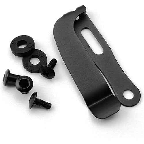 A Set Black Belt Clip Knife Sheath, Metal Kydex Holster Waist Clips, Kydex Knife Sheath Kit, Knife Clip Replacement, Metal Belt Clip for Knife Sheaths, Holster Making