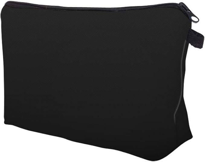 Deanfun Makeup Case Small, Cosmetic Zipper Bag Waterproof for Purse Mini, Women Cute Traveling Accessories Pouch for Ladies Thanksgiving Christmas Gifts(Solid Black D2-51705) 8.65" x 5.35" x 0.78"