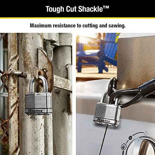 Master Lock M5XT Magnum Heavy Duty Outdoor Padlock with Key, 2 Pack Keyed-Alike