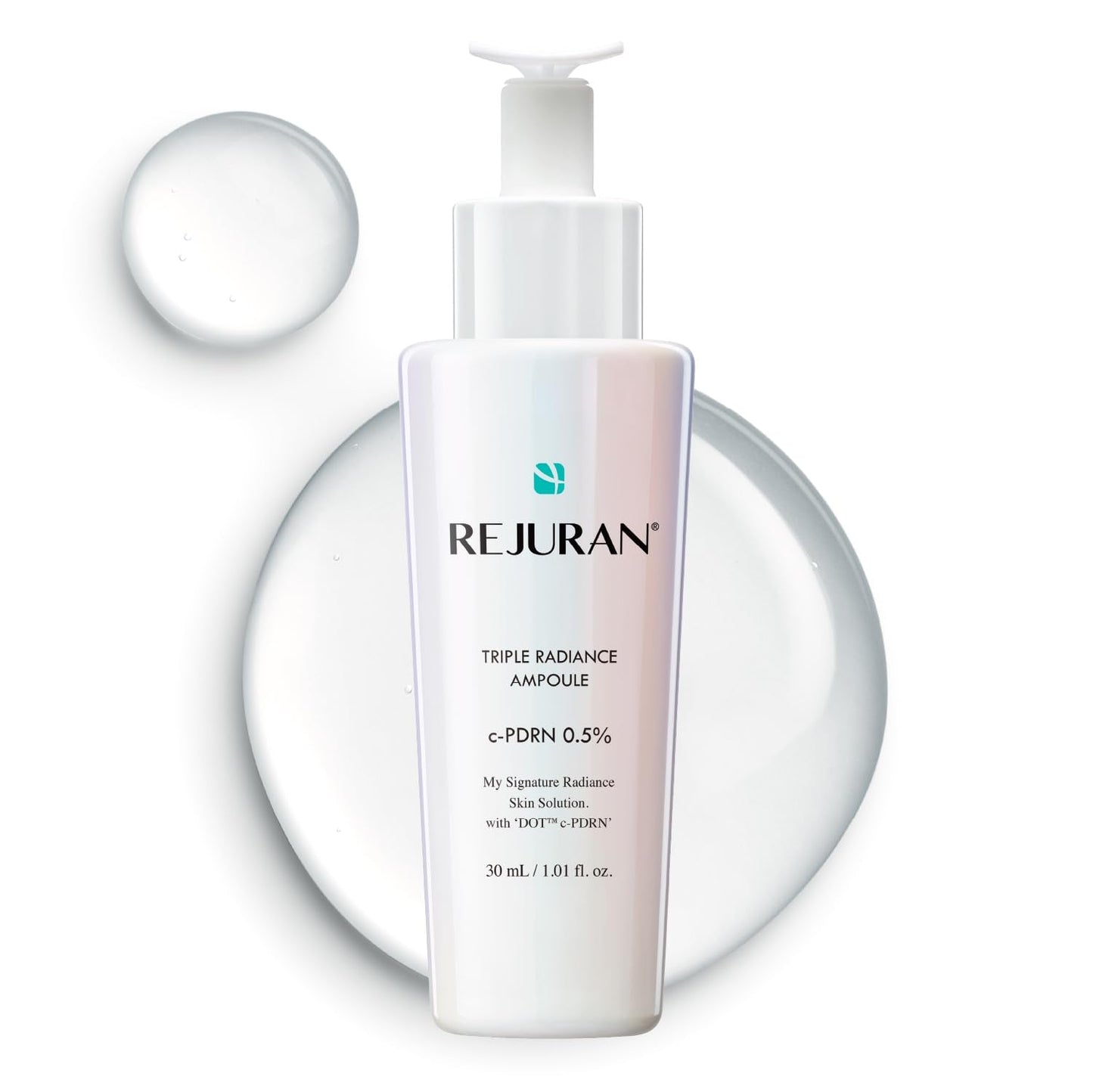 REJURAN® Triple Radiance Ampoule 30ml – DOT™ c-PDRN 0.5% Serum for Tone, Texture & Glow - Niacinamide & Licorice Extract for Even-Looking Skin