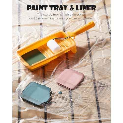 Voomey Foam Paint Roller, 2 Inch Mini Paint Roller Kit 12 Pack, Small Paint Rollers with Tray and Roller Frame for Touch Up Painting Wall, Door, Cabinet