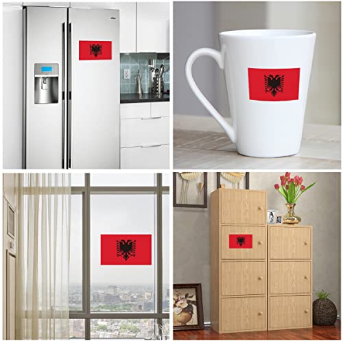 QQSD Albania Flag Sticker Albanian Decal in Multiple Sizes, 3 Pack, 11.7 x 8.3 Inches