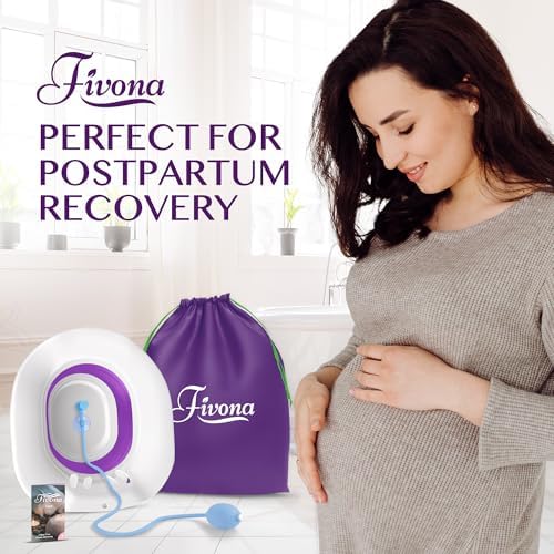Sitz Bath for Hemorrhoids Relief, Foldable Basin for Toilet Seat, Ideal for Essential Postpartum Care, Perineal Soaking & Hygiene, Includes Hand Flusher with Sprayer, V Steaming Tub by Fivona