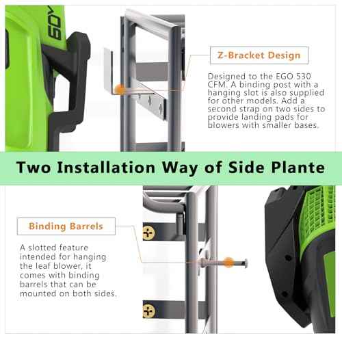 Power Tool Organizer Wall Mount, Lawn Tool Storage Rack for Leaf Blower, Weed Eater, Battery, Charger - Yard Tool Storage Organizer with Storage Hook for Hanging Basement Garage Trimmer/Tool(Gray)