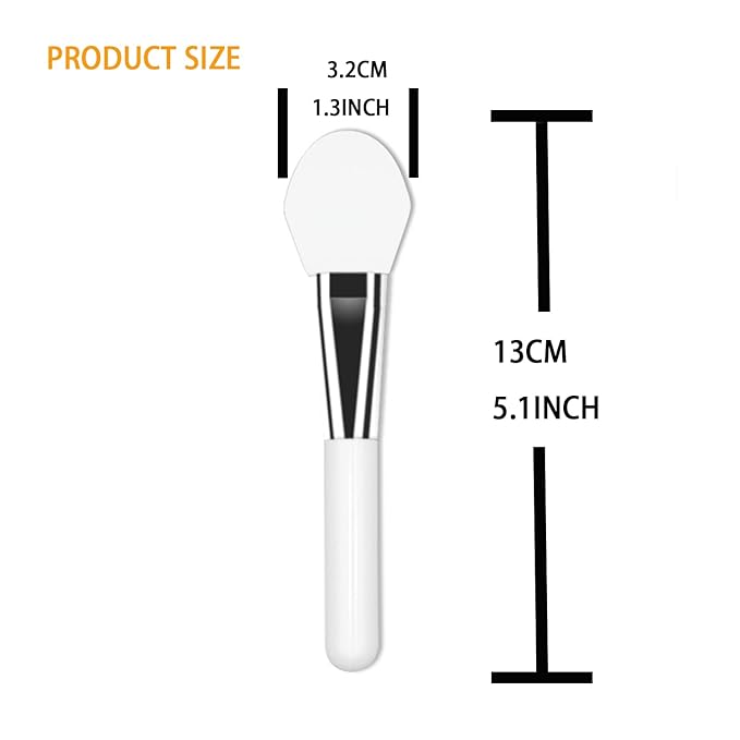 Facial Mask Application Brush, Soft Silicone Big Head Shape White Brush Head Cosmetic Tool for Body Lotion, Mud, Clay, Charcoal Mixed Mask