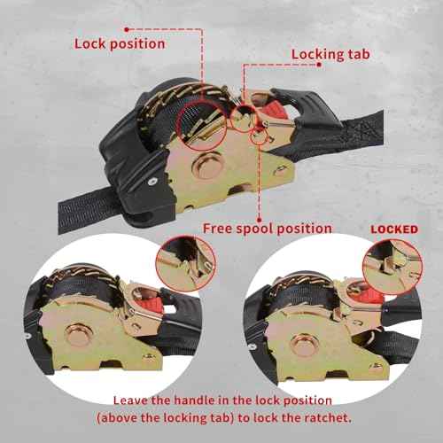 2 Pack Bolt-On Retractable Ratchet Straps (2" x9'), 3000LBS Break Strength Ratchet Tie Down Straps Heavy Duty Auto Retracting Ratchet Straps for Motorcycle, Trailers, Boats, ATVs, UTVs