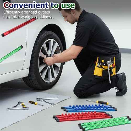 11 Pcs Magnetic Socket Organizer Set, 1/2", 1/4", 3/8" Magnetic Socket Rail for Tool Box Drawer, Socket Holder Magnetic with 148 Pcs Standard Size for Automotive Garage