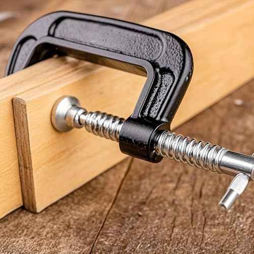 JEUIHAU 4 PCS 3 Inch C Clamp Set, Cast Iron C Clamps, Black Metal Small C Clamp with Sliding T-Handle, 3 Inch Mini G Clamp for Woodworking, Welding, Building, Metal Workpiece