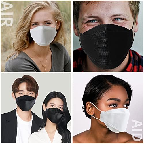 AIRAID-KF94 [Individually Wrapped] - Made in Korea, 4-Layer Filter, 3D Face Mask, Black, White, Adult and Older Teens