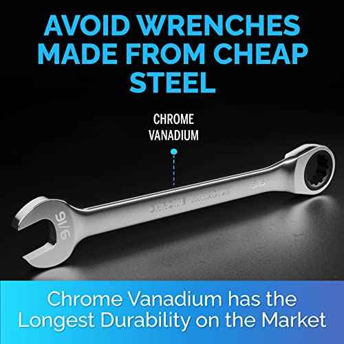 TOOLGUARDS 9/16" Wrench - Ratcheting Wrench - Slim Profile - Ratchet Wrench