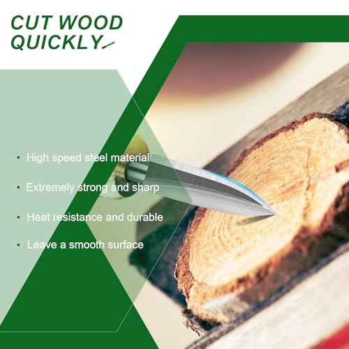 6 PCS FFyeiiy Wood Carving Bits, 1/8¡± HSS Rotate Tool Engraving Drill Bit Set, DIY Wood Carving Bits Crafts Grinding, Woodworking Rotary Tools Shank Universal Fitment