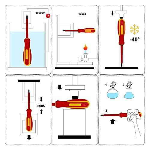 6-Piece 1000 Volts Insulated Screwdriver Set, Magnetic Tip Electrician Screwdriver Set, 4 Slotted and 2 Philips, with Plastic Supporter