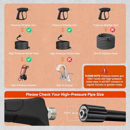 Foam Cannon Dual Connector Accessory,Pressure Washer Gun with Foam Cannon,1/4 Inch Quick Connector with 5 Power Washer Sprayer Nozzles,for Car Washing and Cleaning