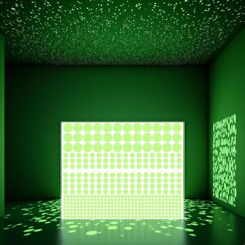 1 Sheet Glow in The Dark Wall Stickers, 407 Pcs Removable Dots Wall Decals Room Decor Kit,Adhesive Dots Luminous Ceiling Decals for Kids Bedroom Halloween Home Decoration,Perfect Party Birthday Gift