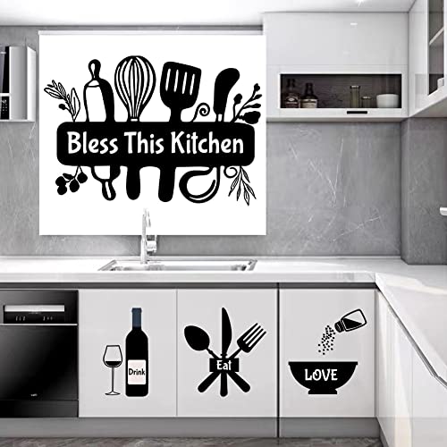 Large Kitchen Decals Quotes Kitchen Wall Stickers is The Heart of Home Vinyl Wall Sign Art Decor Word Saying with Kitchenware Big Butterfly DIY Wall Design Art Decor Home Decor.