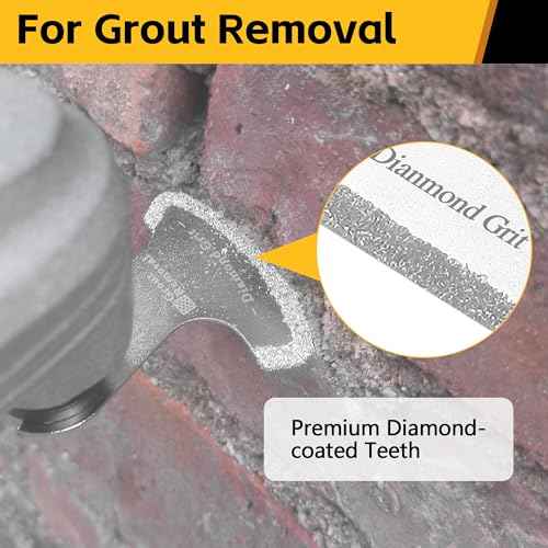 12 PCS Diamond Saw Blades for Oscillating Tool, Grout Removal Blade with 3 Adapters, Professional Multi Tool Blades Kit for Grout, Cement,Fit Milwaukee, Dewalt, Bosch, Ryobi