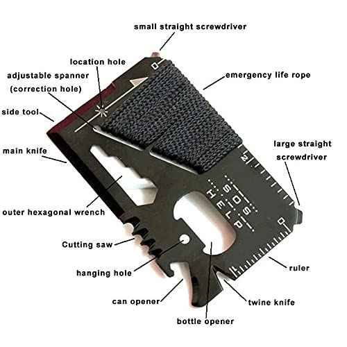14 in 1 Beer Opener Survival Card Tool,Credit Card Sized Wallet Multitools Gift for Men & Gadgets Tactical Survival Tools (5 PCS)