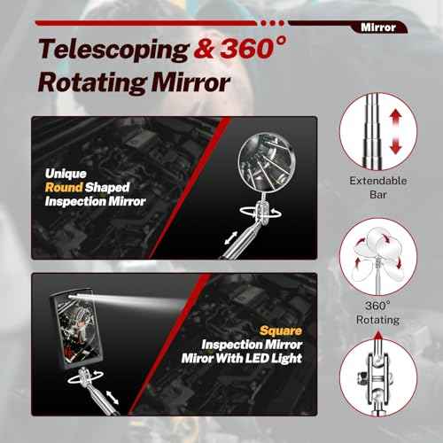 BILITOOLS 6 Piece Telescoping Magnetic Pickup Tool Set, Extendable Mechanic Magnet Retrieval Tool Set Ideal Father's Day Gifts Gift for Men Dad Husband & Brother