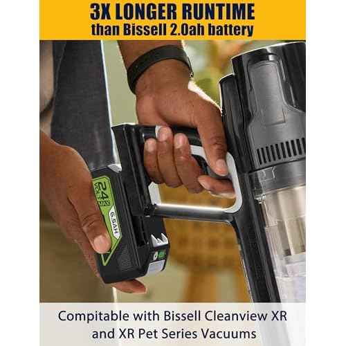 6.5Ah Replacement for Bissell 24V Battery | 3X Longer Runtime vs OEM | Full Cleanview XR & XR Pet Series Compatibility 3789U 3797V | 3-Year Warranty | LED Power Indicator