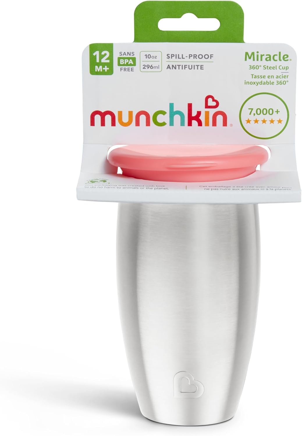 Munchkin Miracle Stainless Steel 360 Sippy Cup (Pink/Purple)