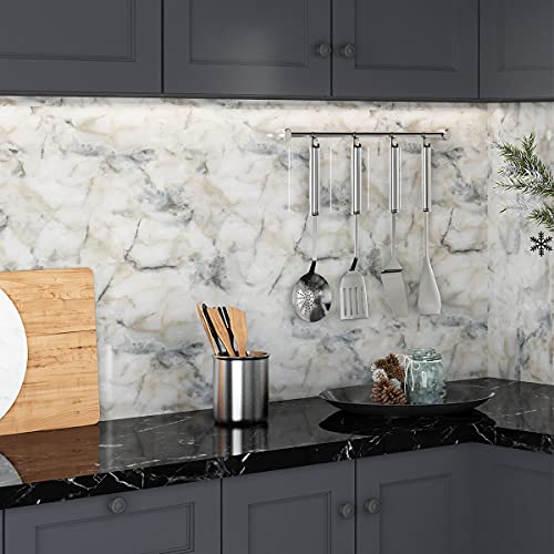 Livelynine Pacific Blue Marble Contact Paper for Countertops Self Adhesive Wallpaper for Kitchen Countertop Peel and Stick Waterproof Marble Counter Top Vinyl Wrap Table Desk Covers Bathroom 15.8x78.8