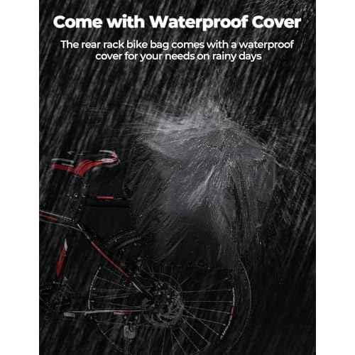 KEMIMOTO Ebike Battery Bag Bike Bags for Rear Rack, 40L Hard Shell Bag with Waterproof Cover, Ebike Trunk Bicycle Seat Pannier for Commuter Travel Outdoor