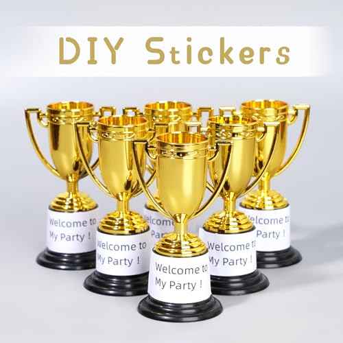 ZZYFGH Mini Gold Award Trophy Cup for Kids and Adults, 4 Inch Plastic Trophies for Sports, Party Favors, Tournaments, Competitions