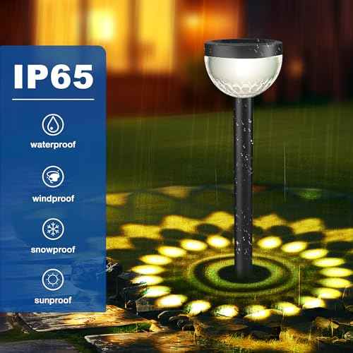 4 Pack Solar Pathway Lights with 2CCT(Warm and Cool) Light Modes,Gift for Mom and Friends,Bright Pattern Solar Decorative Lights Outdoor for Garden,Patio,Pool,Landscape,Pathway,Sidewalk Lawn
