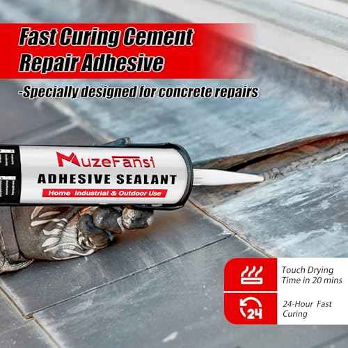 6 Pack Concrete Crack Filler, Self-Leveling Cement Crack Filler Waterproof Silicone Sealant, Flexible Magic Crack Repair for Concrete, 10.1 fl. oz,Gray